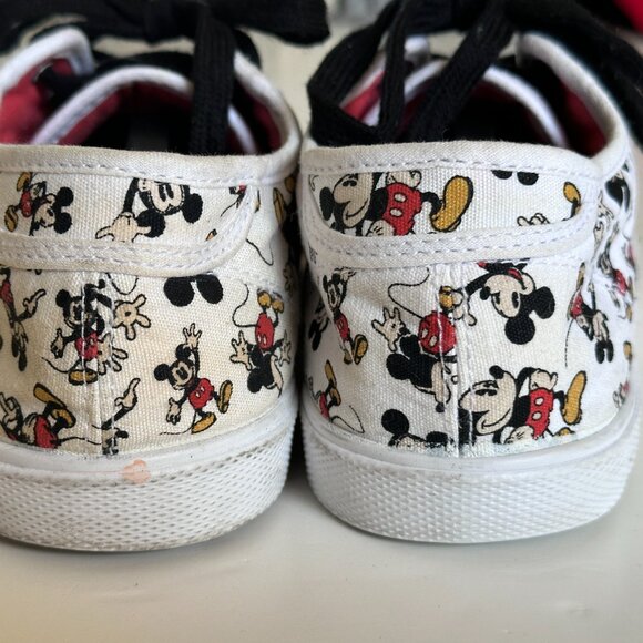 DISNEY Mickey Mouse All Over Canvas Shoes Women's Sz 8 Shoes Low White Sneakers - Picture 7 of 10